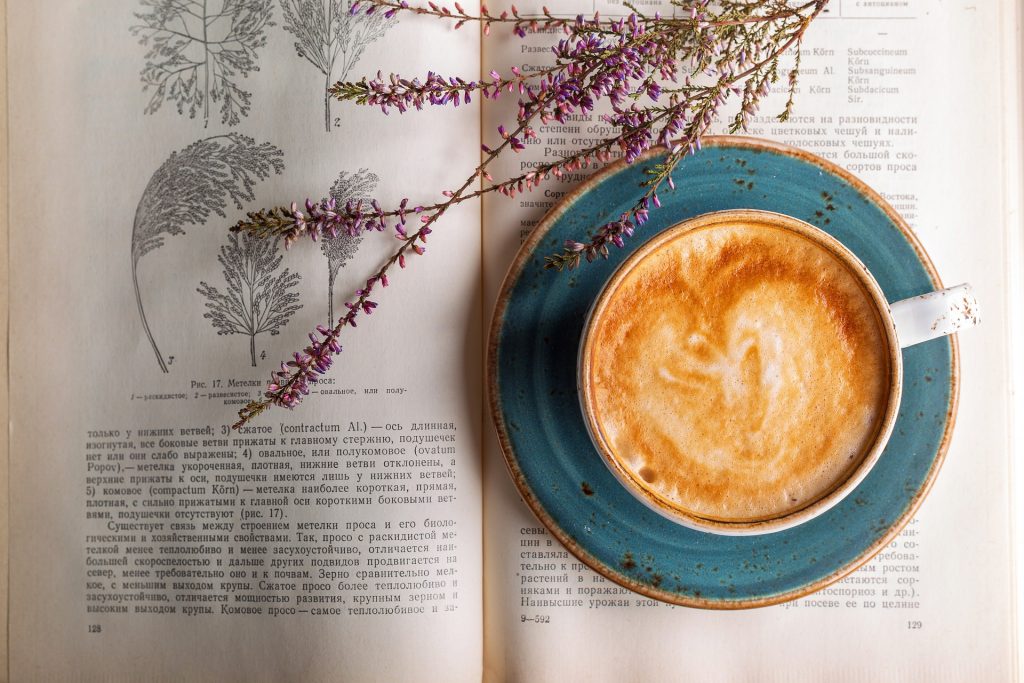 scent coffee lavender old book