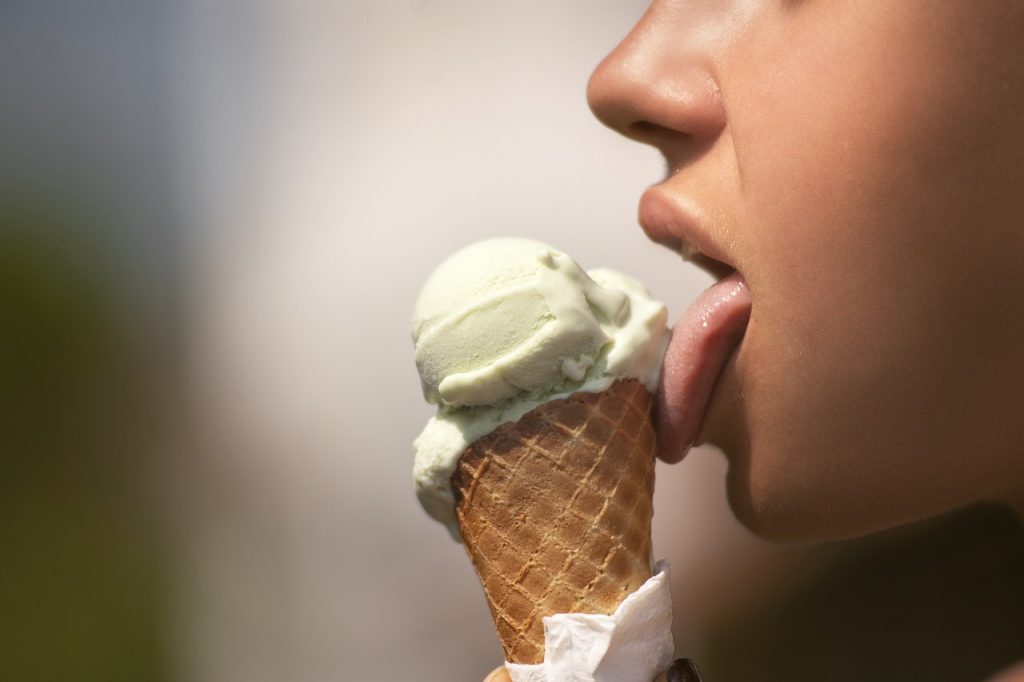 taste lick woman tongue ice cream